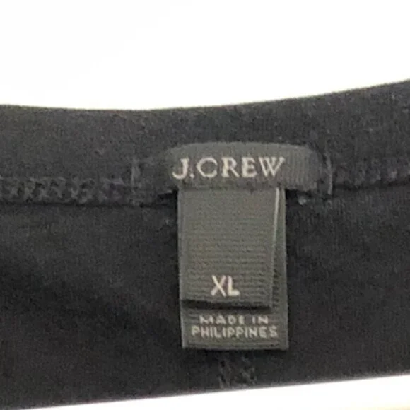 J. CREW Sleeveless Pocket Dress Solid Black V-Neck 100% Cotton Midi Tank Dress - Picture 6 of 12